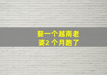 娶一个越南老婆2 个月跑了